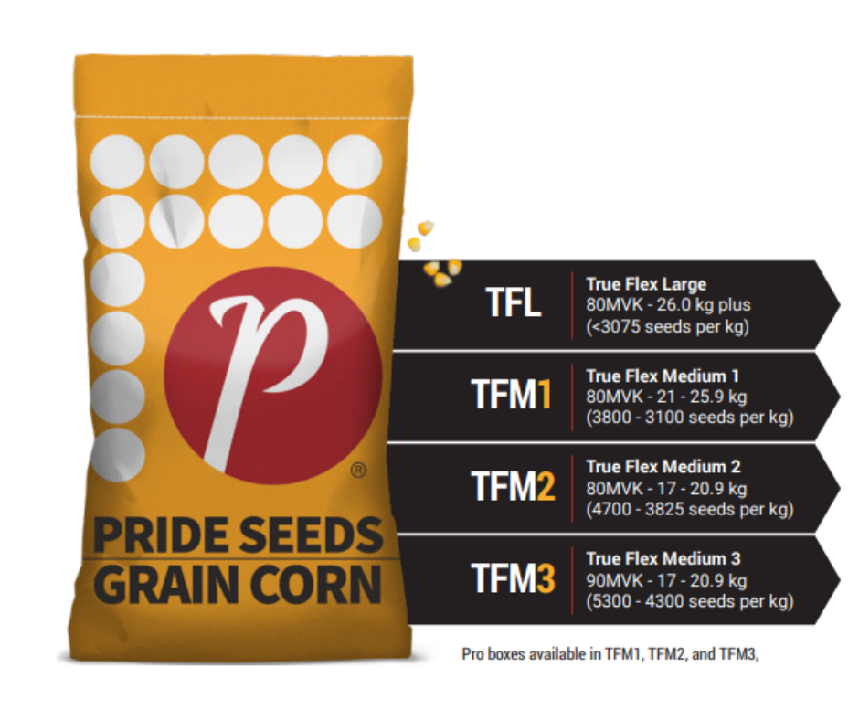 PRIDE Seeds corn bag information. Contact us for details